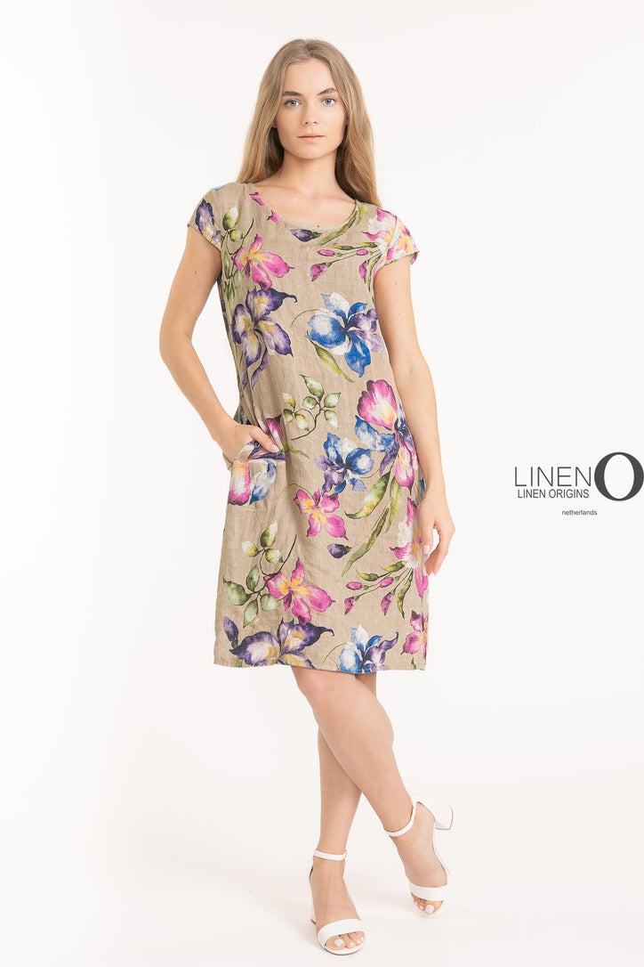 LO Cap Slv Dress French Linen