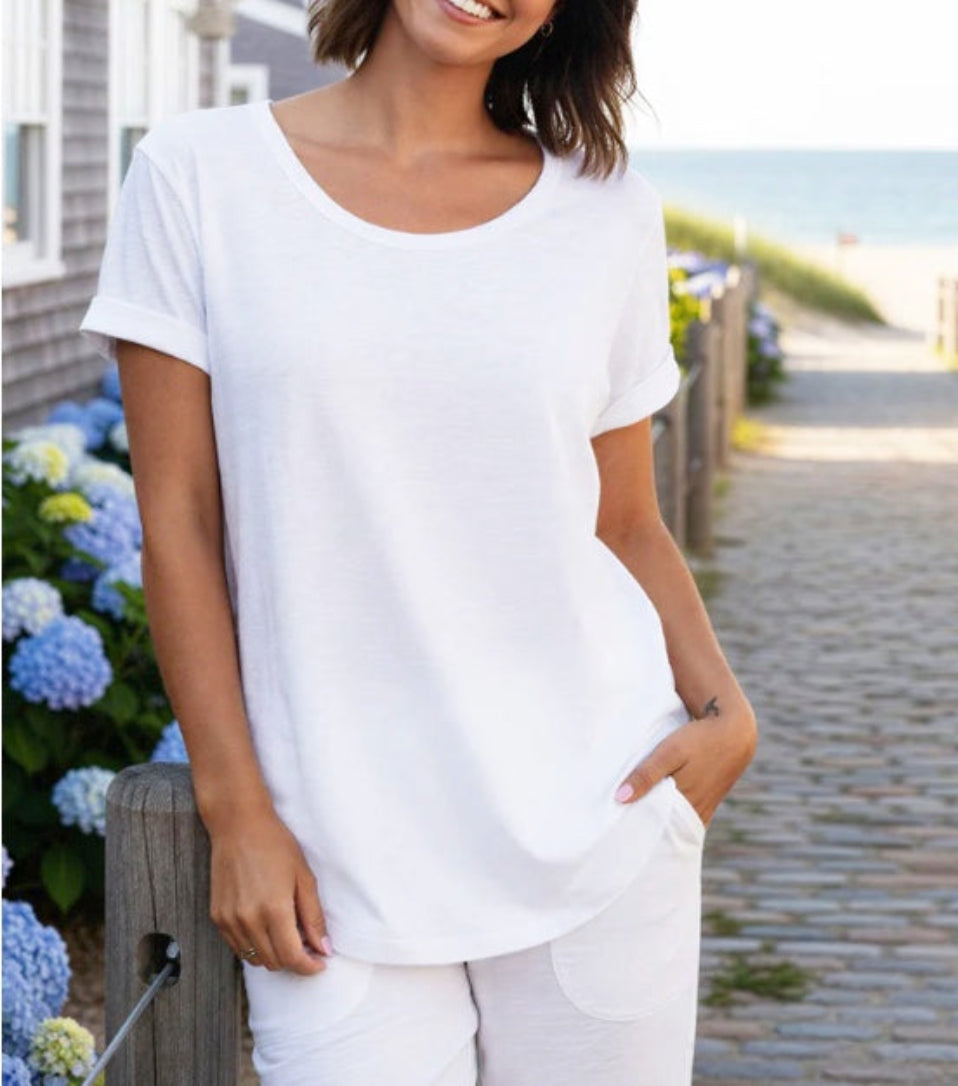 ESC Cuff Slv High Lo Tee