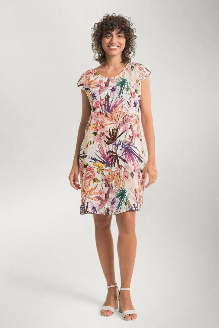 LO Print Dress W/Cap Sleeve