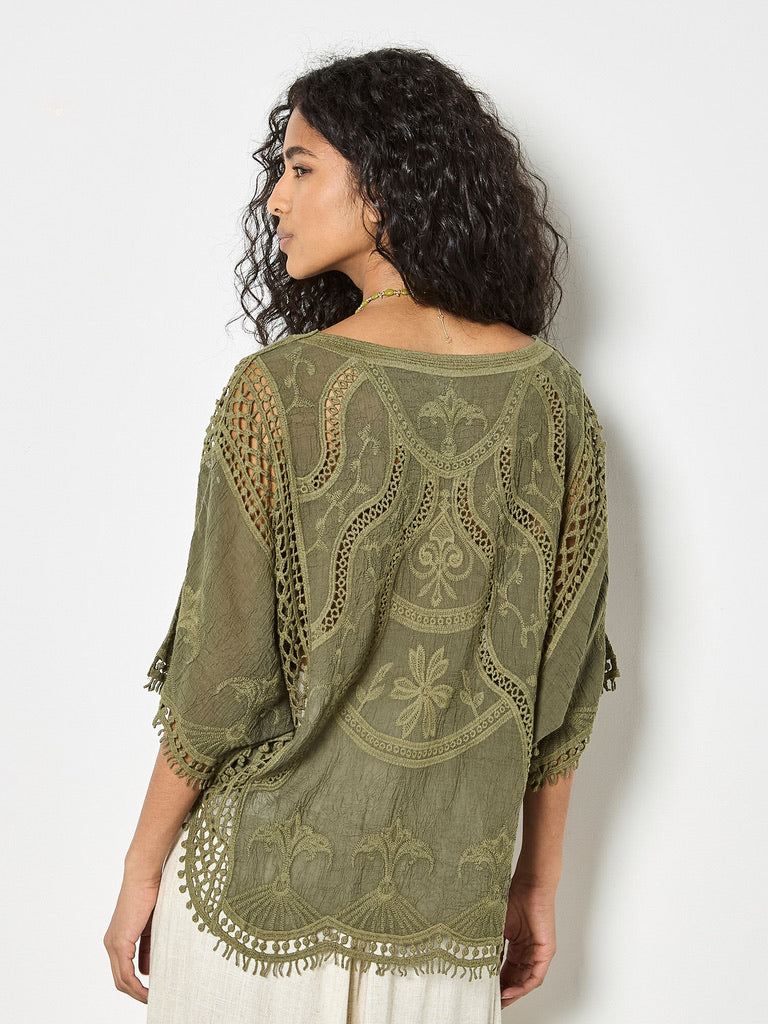 AP Embrod. Cotton Crochet Top