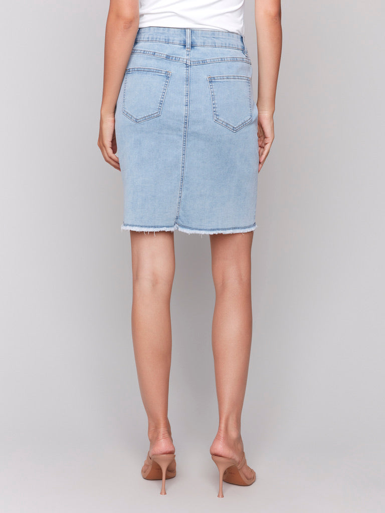 CB Denim Skort w/Frayed Hem