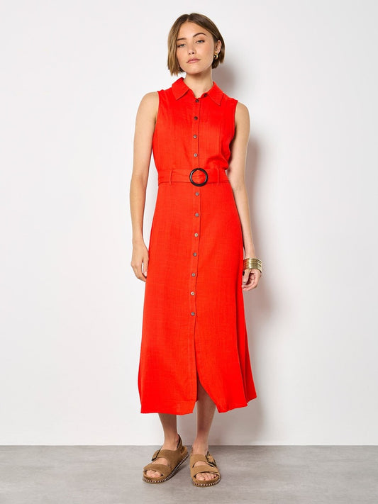 AP Slv Less Dress W/Belt