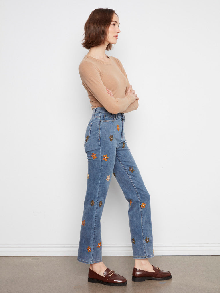 CB Streight Leg Floral Emb.