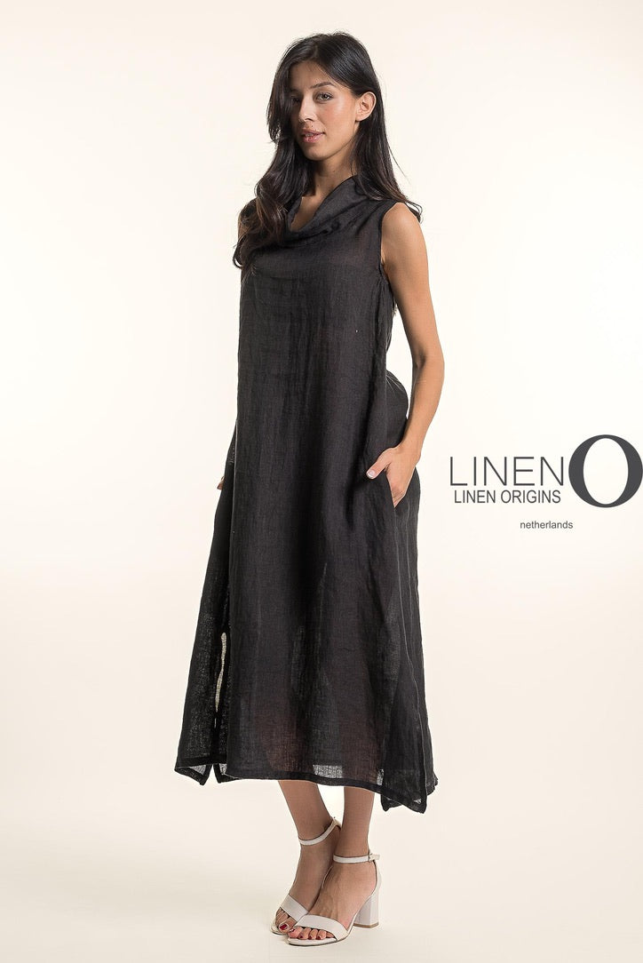 LO Slv Less Cowl Dress