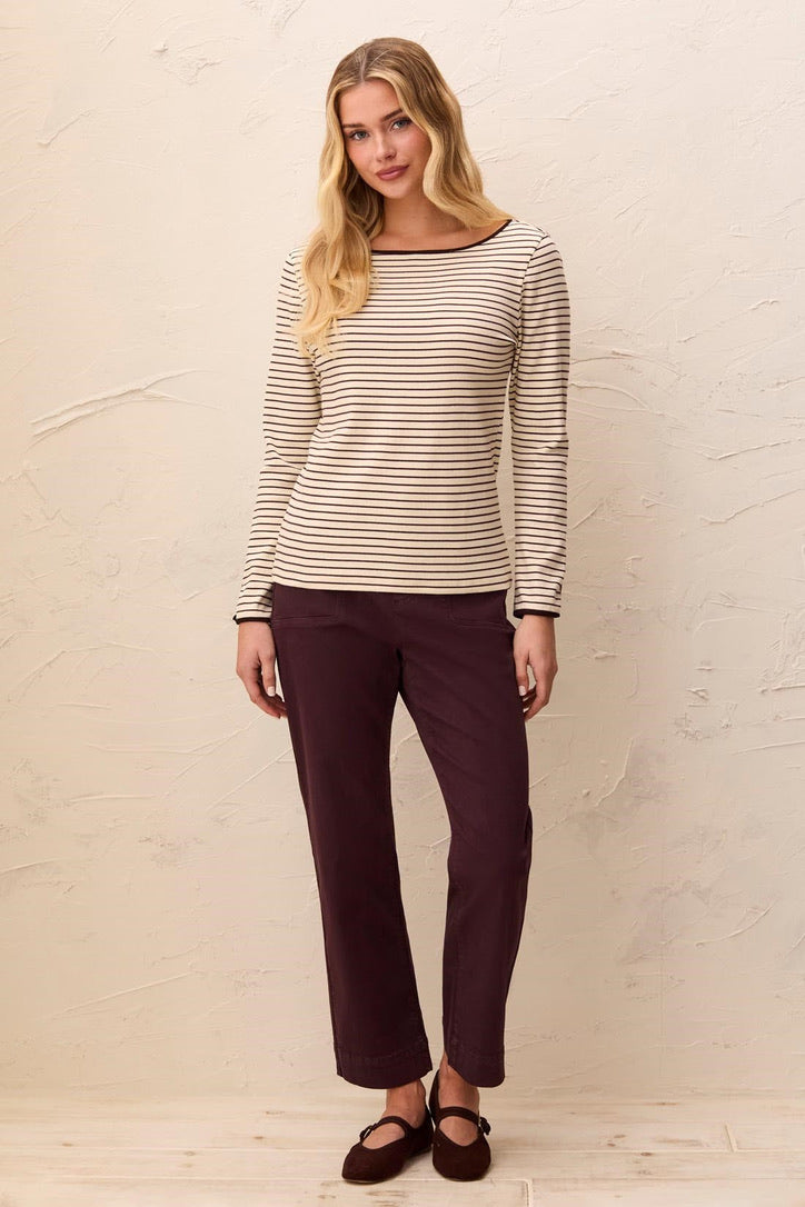 TB Boatneck Top W/Bttn Details