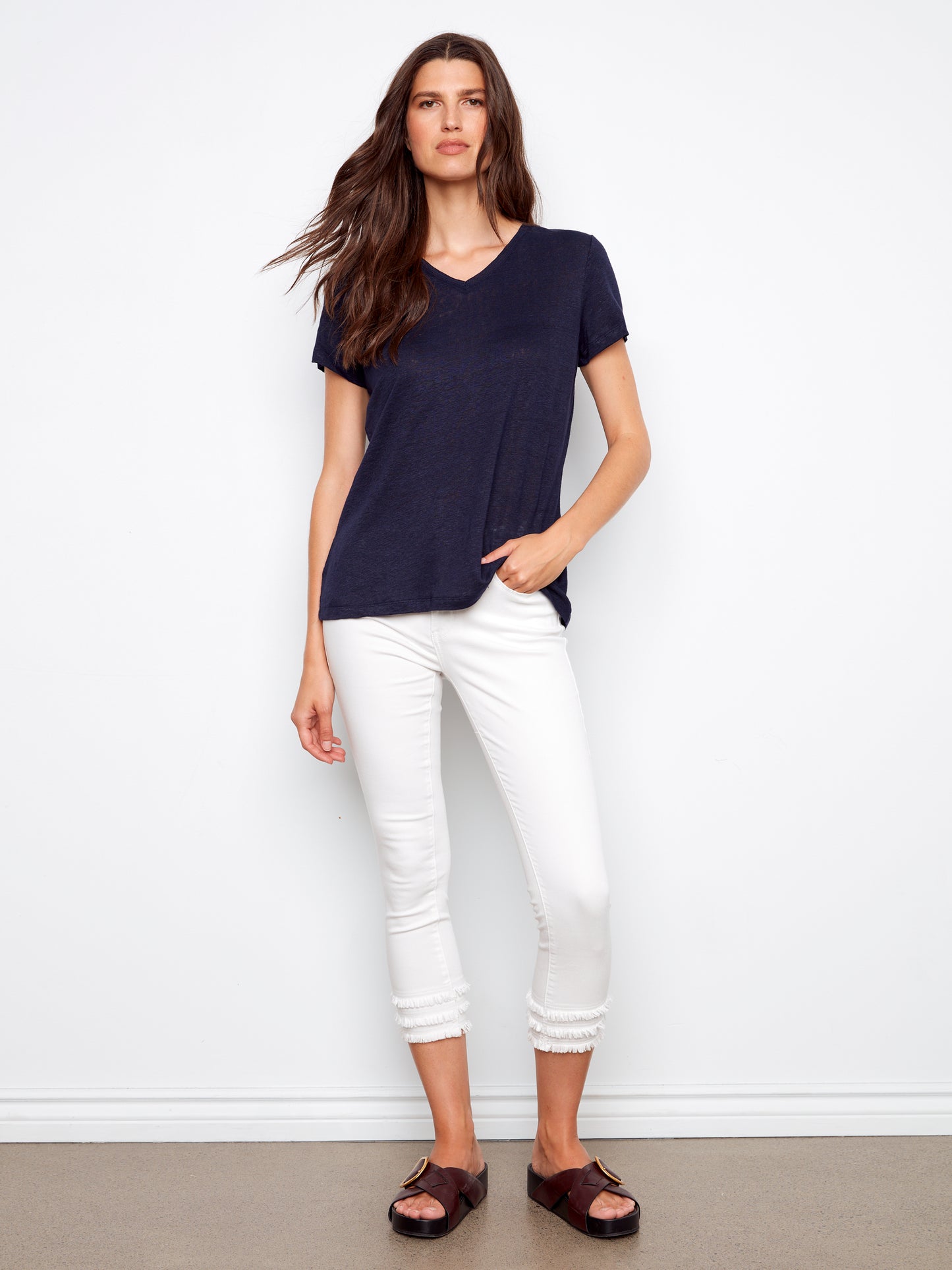 CB Linen V-Neck T