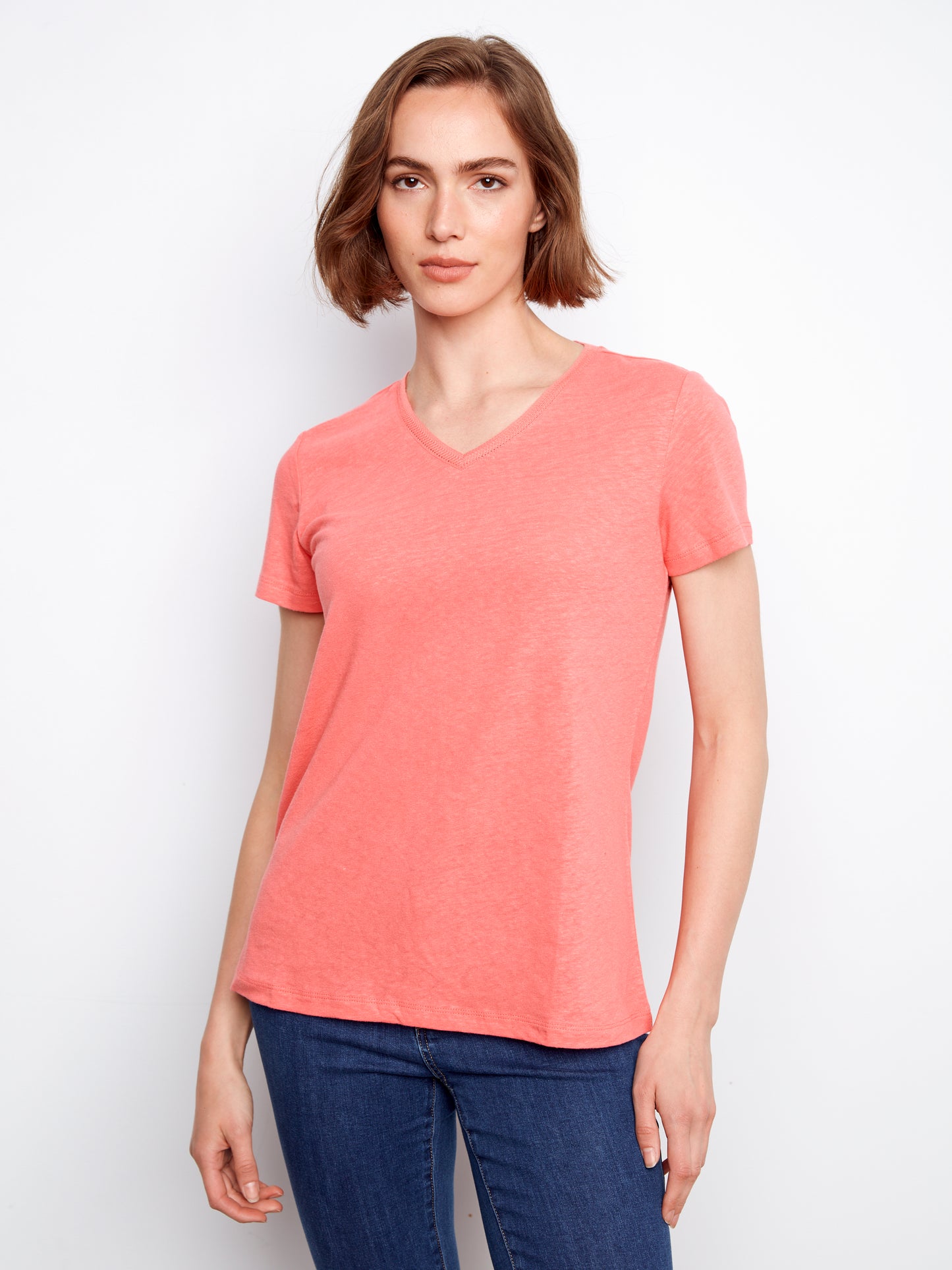CB Linen V-Neck T
