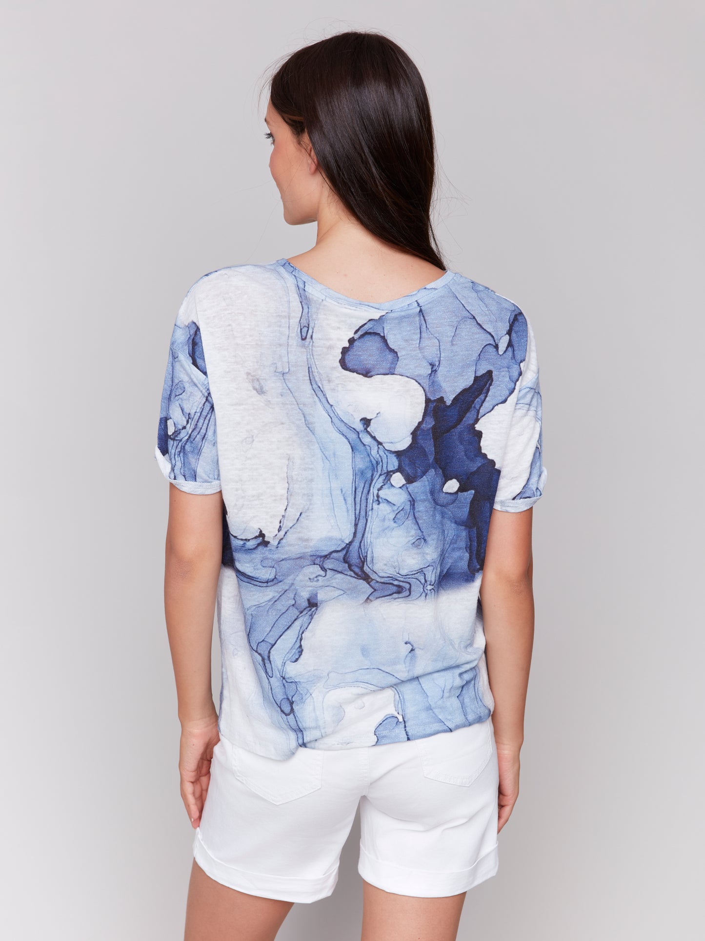 CB Printed Top W/Twisted Front