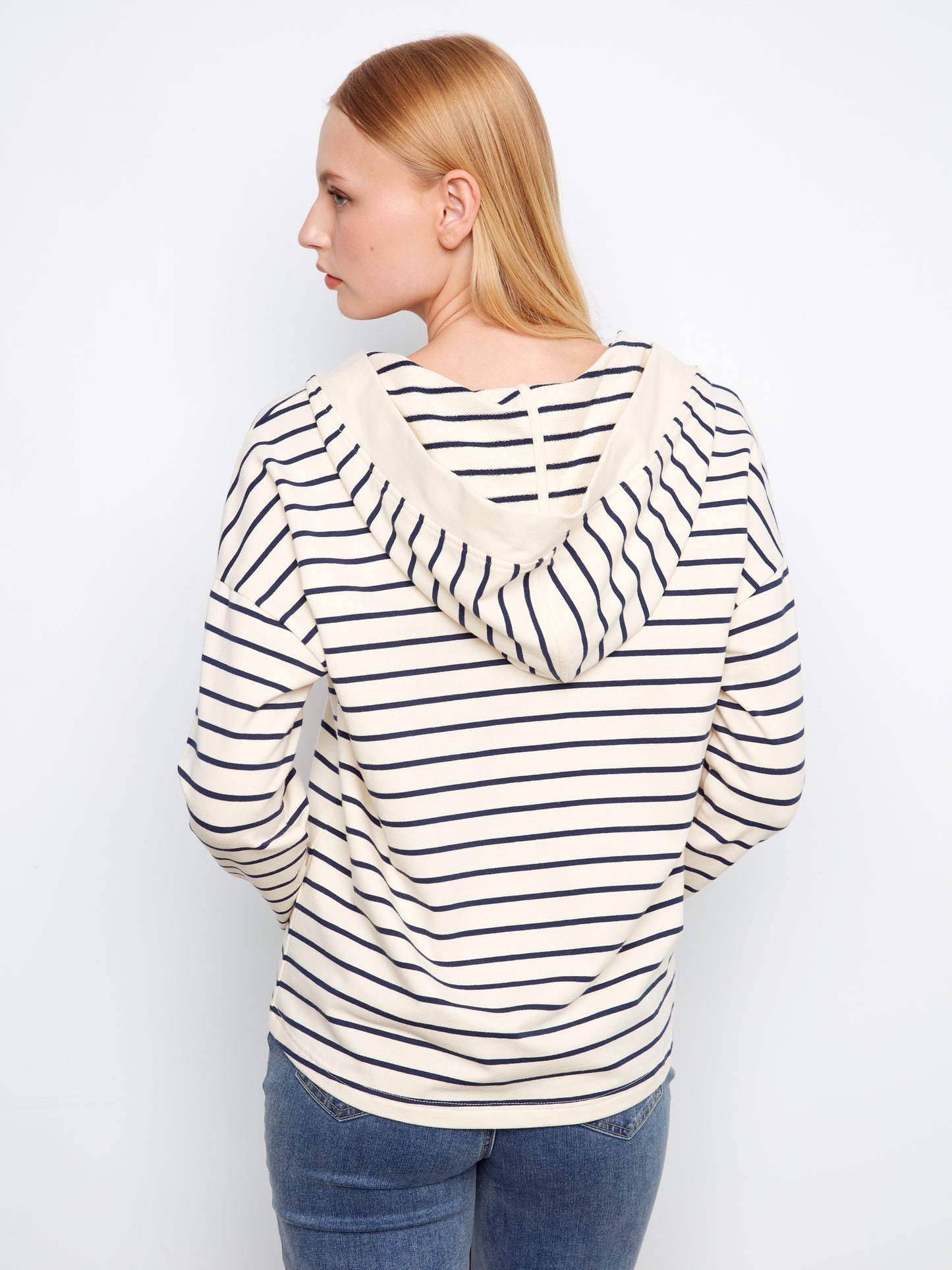 CB V-Neck Striped Hoodie