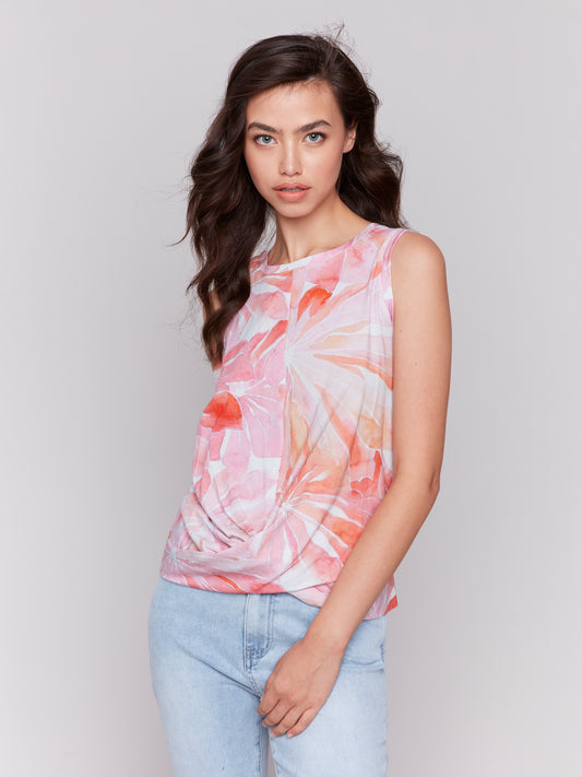 CB Printed Top W/Knot Detail