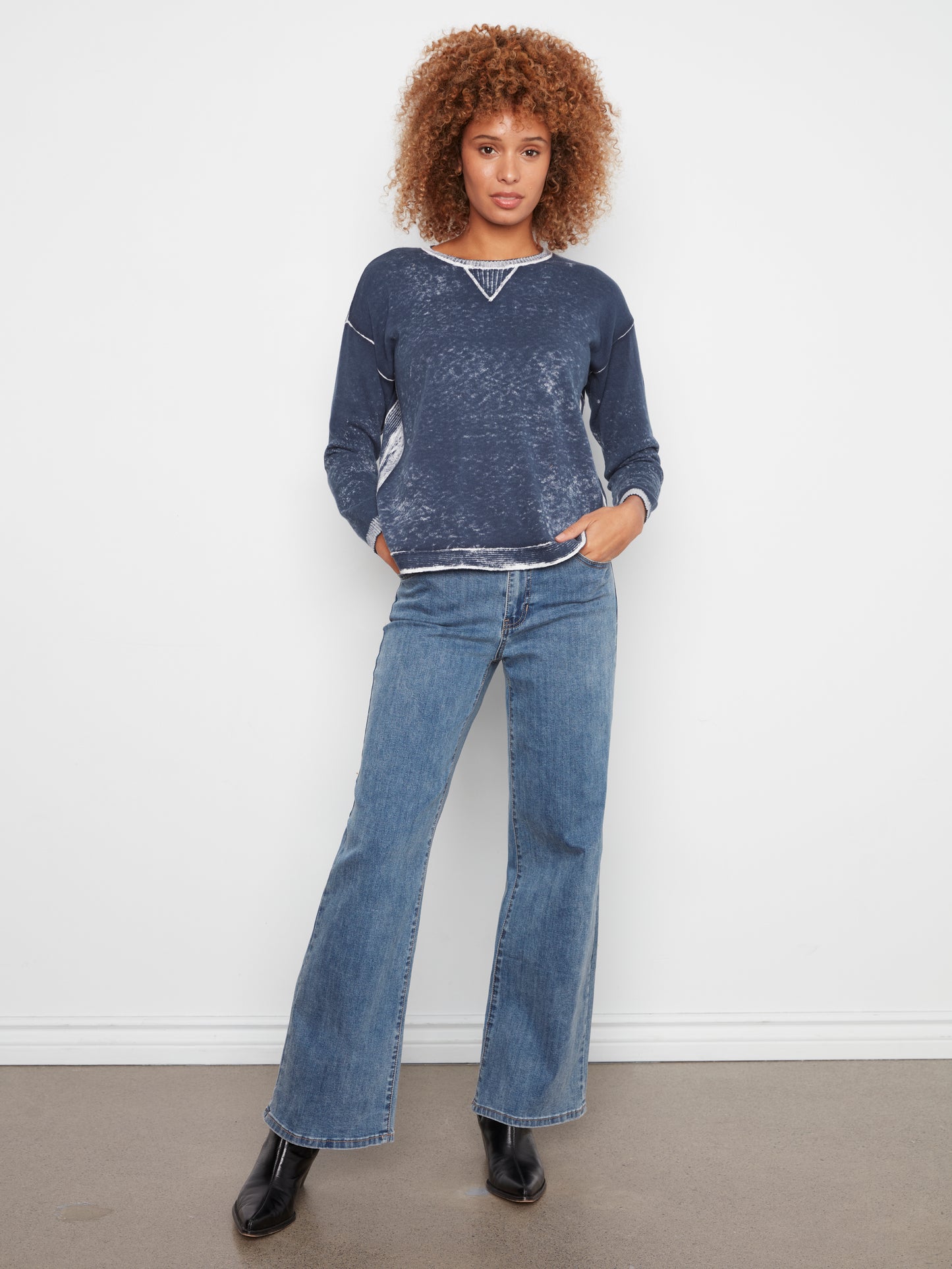 CB Reverse Print Crewneck Sweater