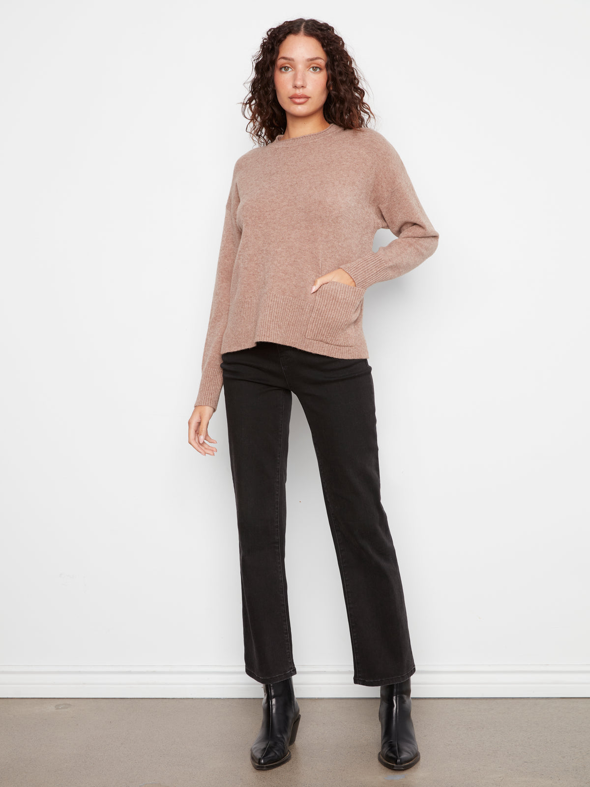 CB Cropped Sweater W/Pocket