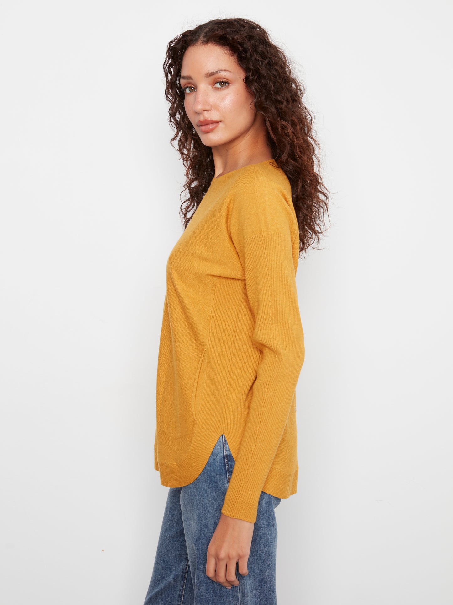 CB Boatneck Sweater Eyelet Detail