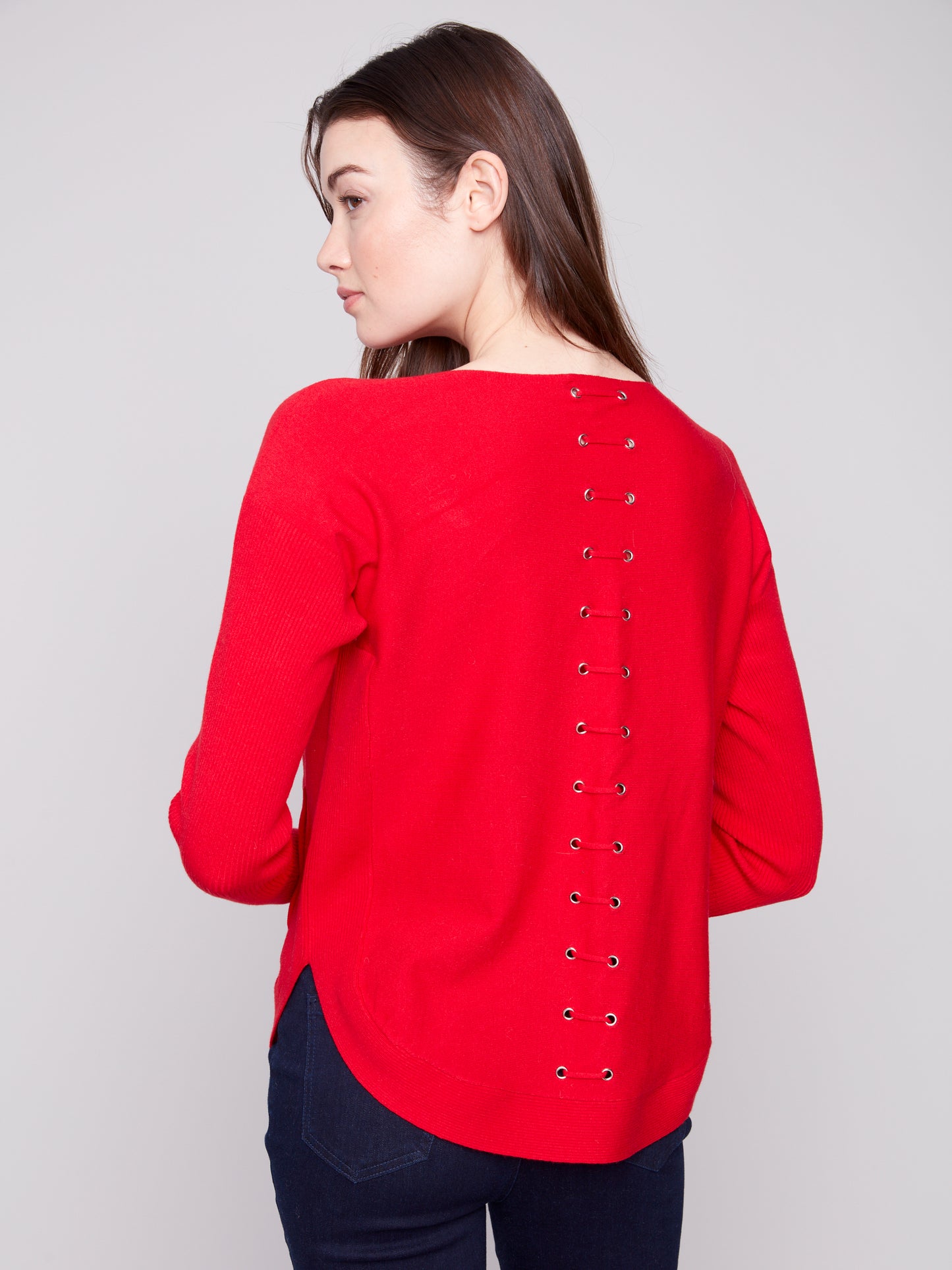 CB Sweater W/Lace up Back