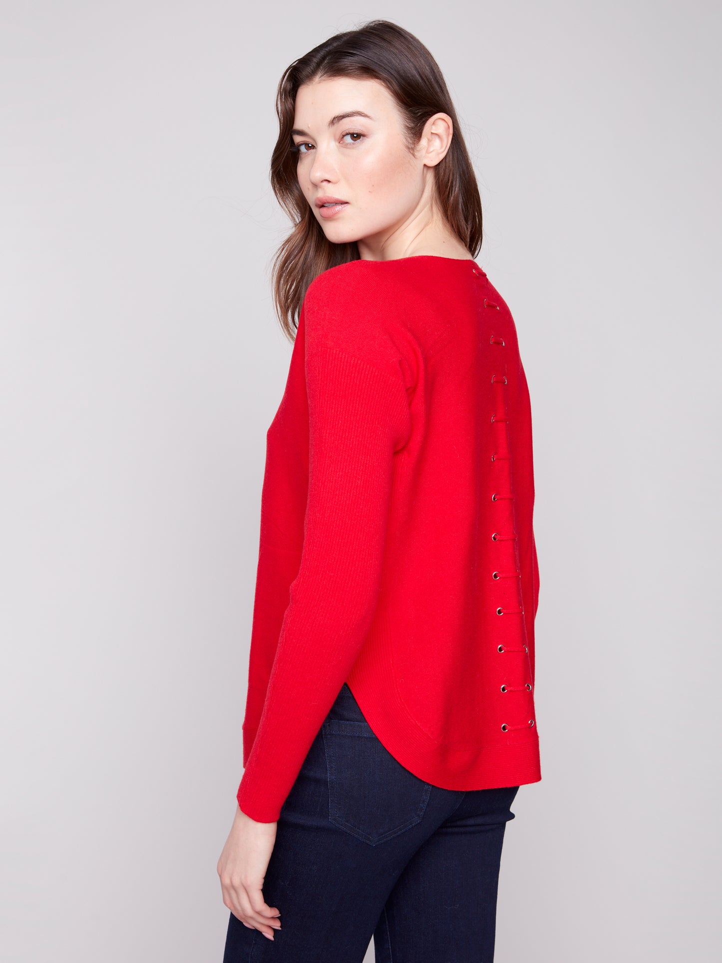 CB Sweater W/Lace up Back