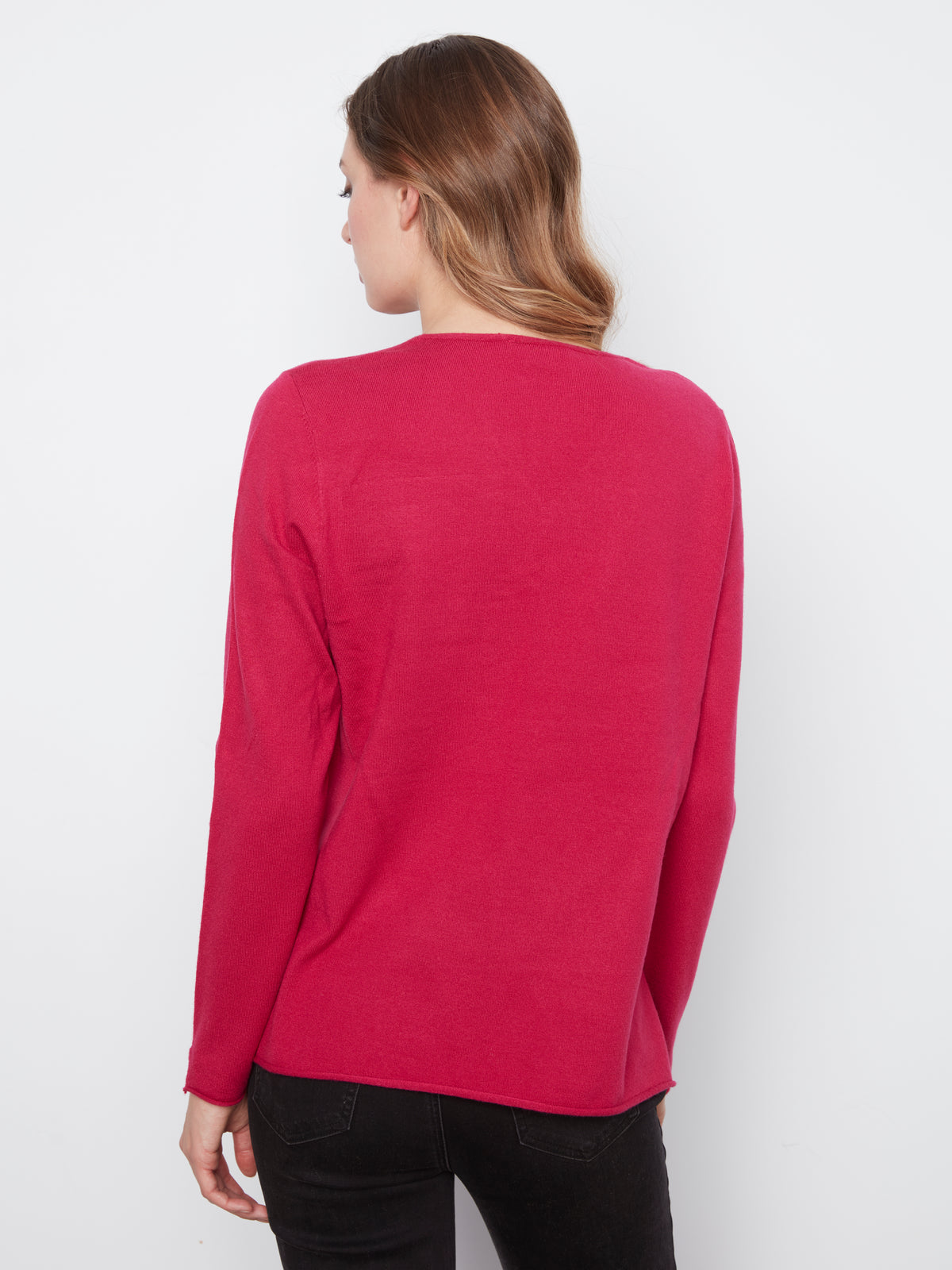 CB Long Slv V-Neck Sweater