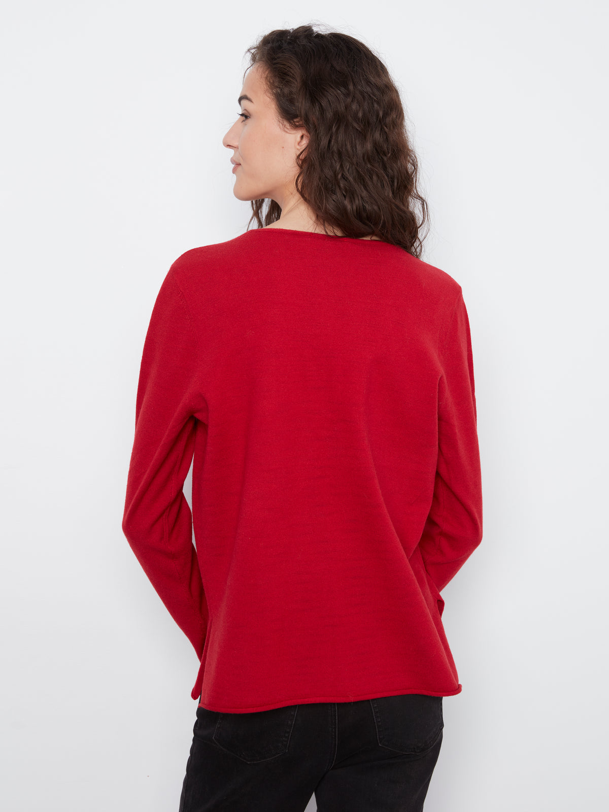 CB Long Slv V-Neck Sweater