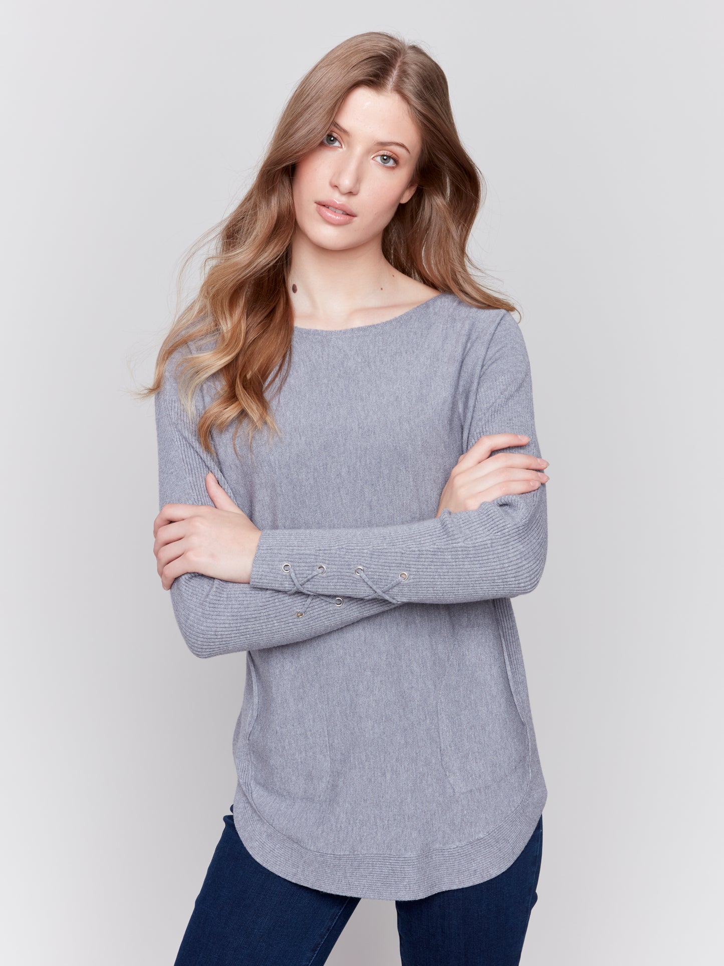 CB Cuff Lace-Up Sweater