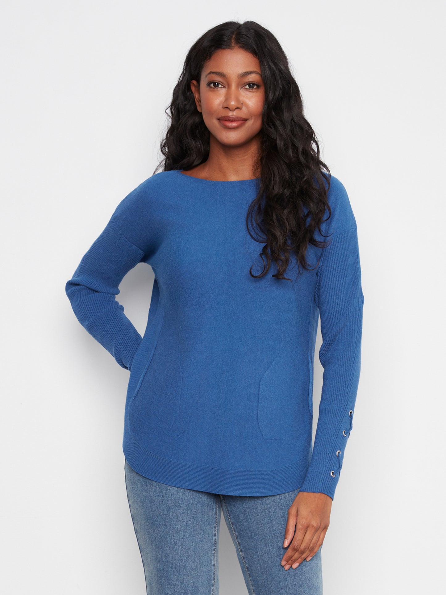 CB Lace-Up Slv Sweater