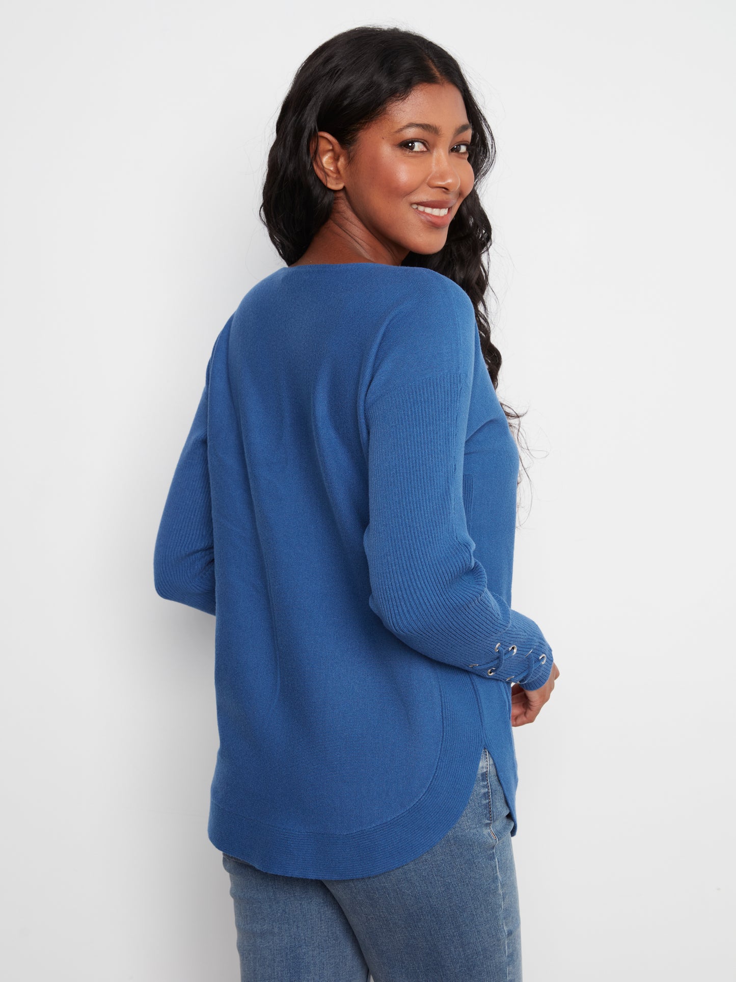 CB Lace-Up Slv Sweater