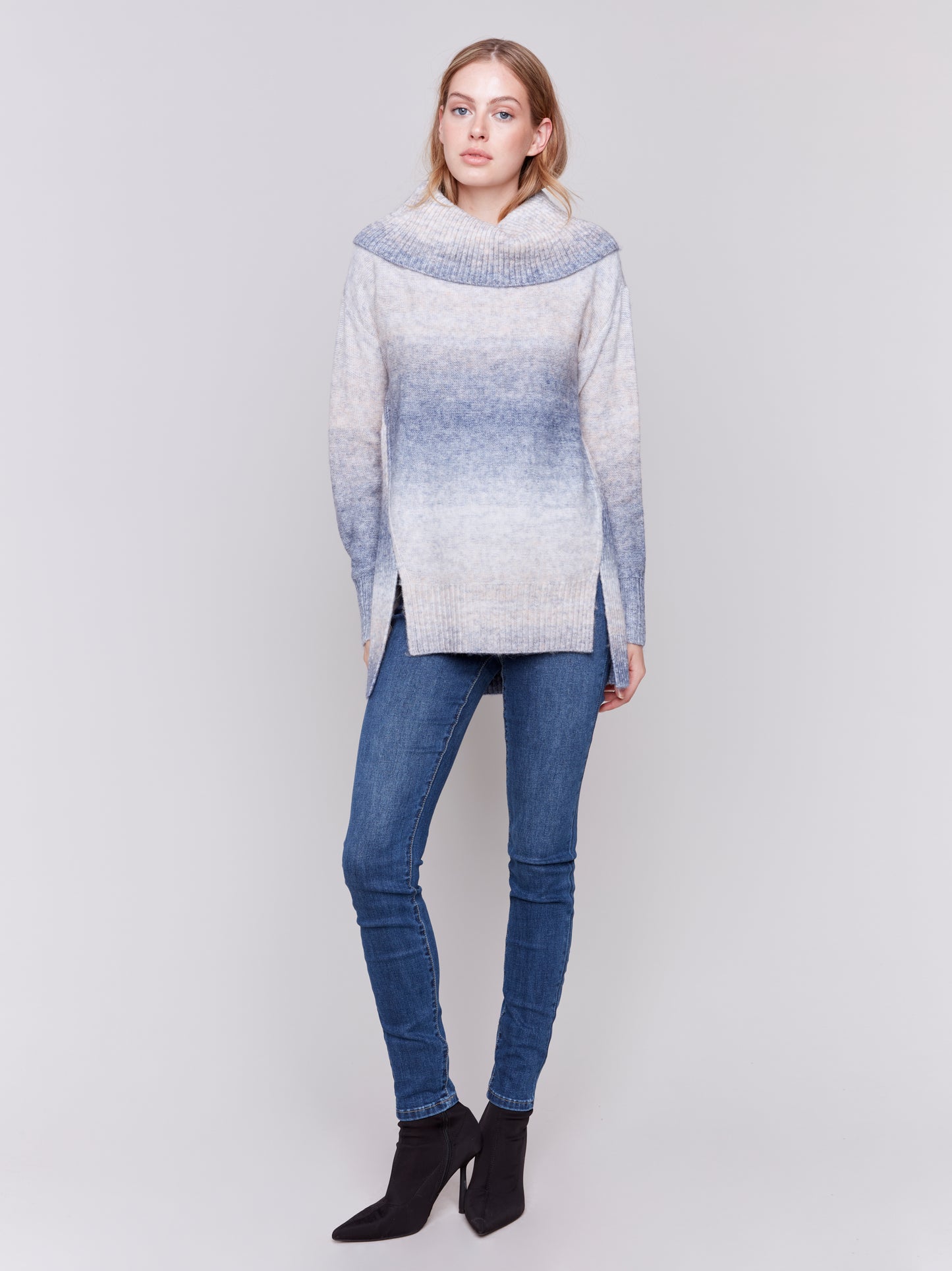 CB Long Cowlneck Print Sweater