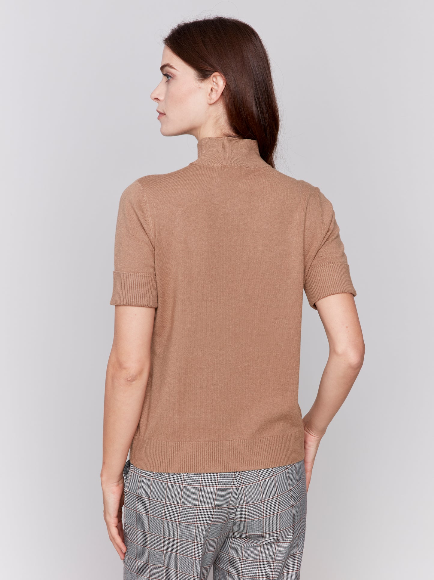 CB Short Slv Mockneck Top