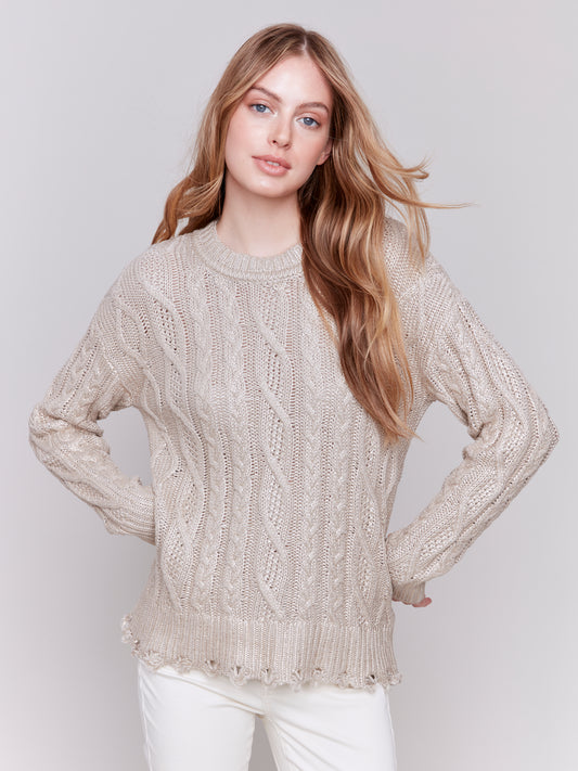 CB Metalic Cable Knit Sweater