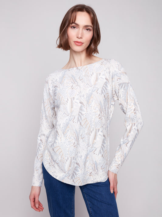 CB Printed Rounded Hem Sweater