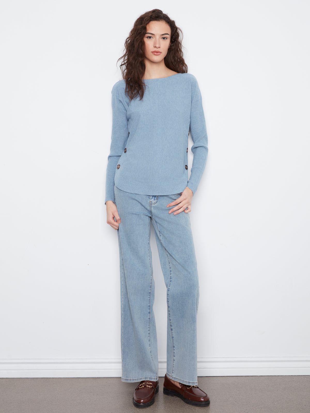 CB Boatneck Sweater w/Side Btts