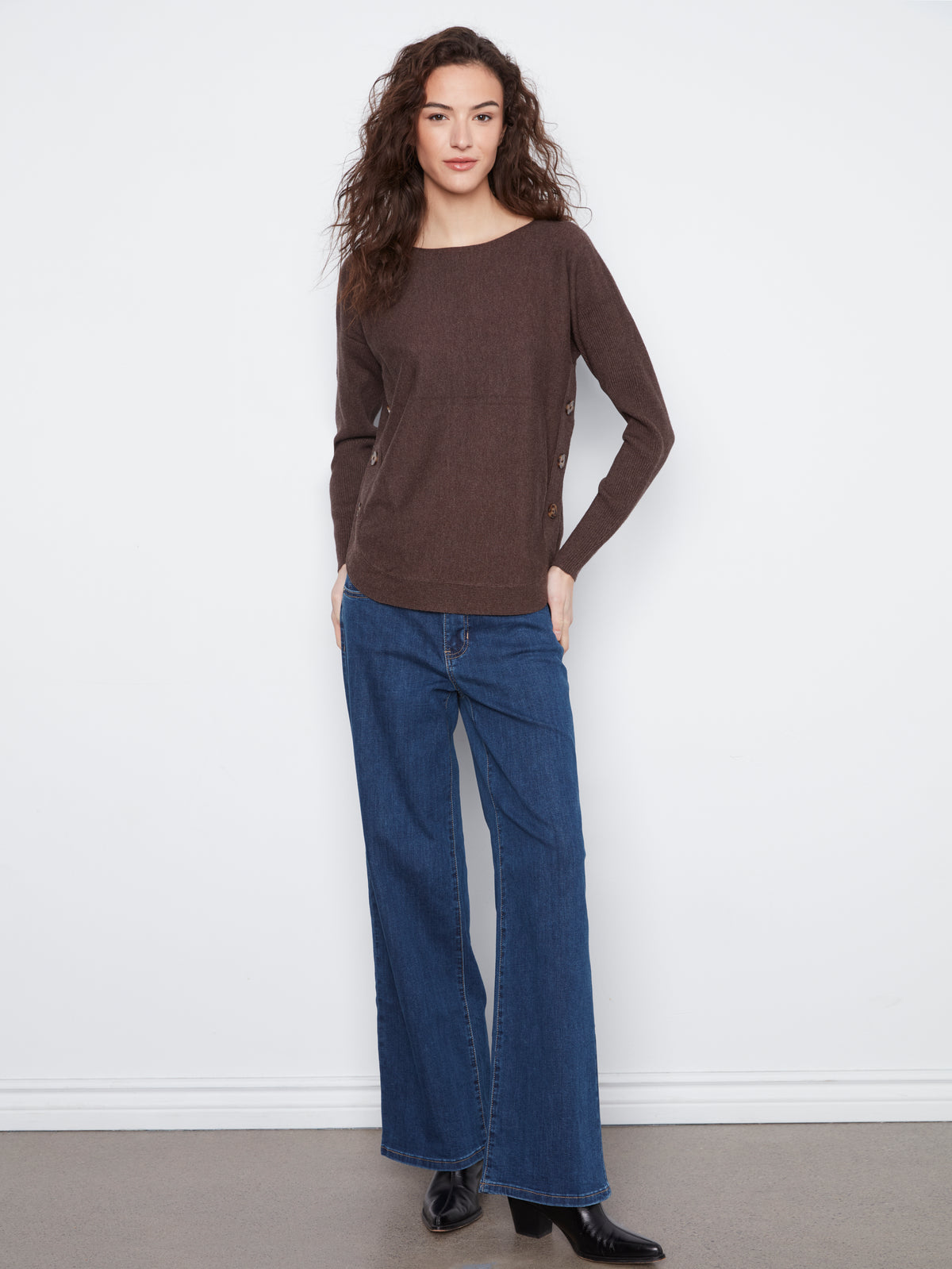 CB Boatneck Sweater w/Side Btts
