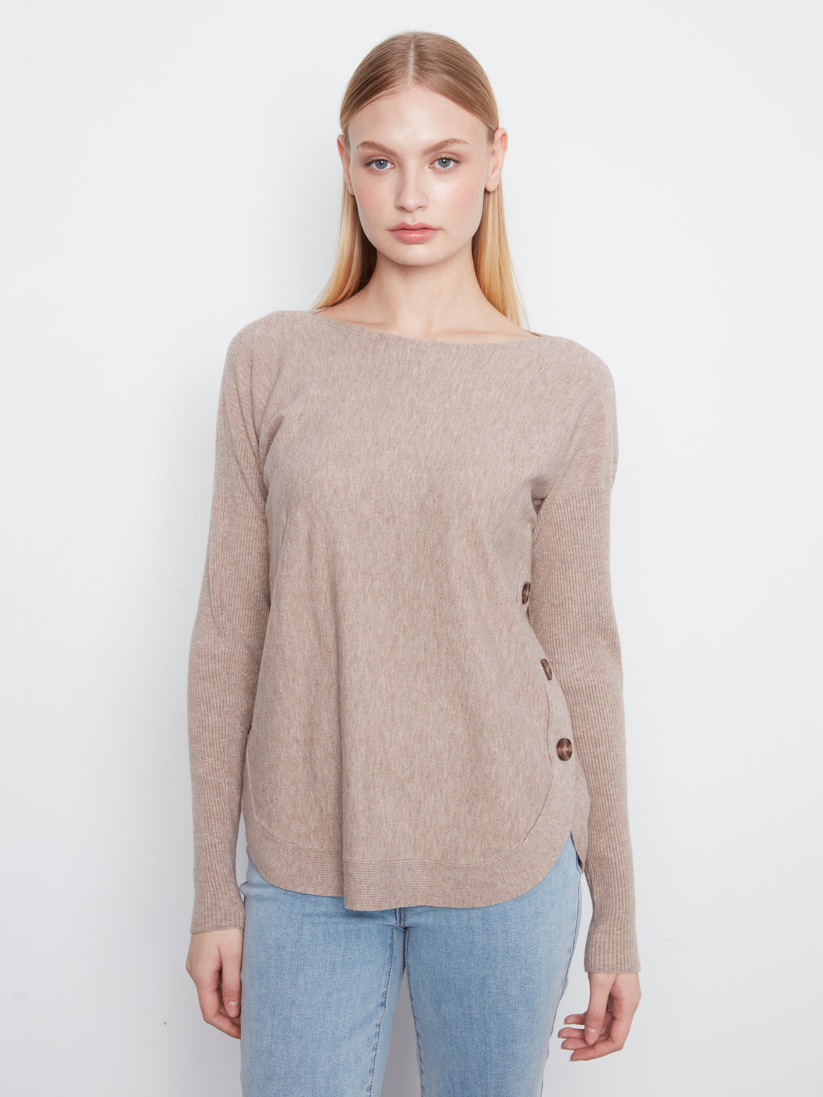 CB Boatneck Sweater w/Side Btts