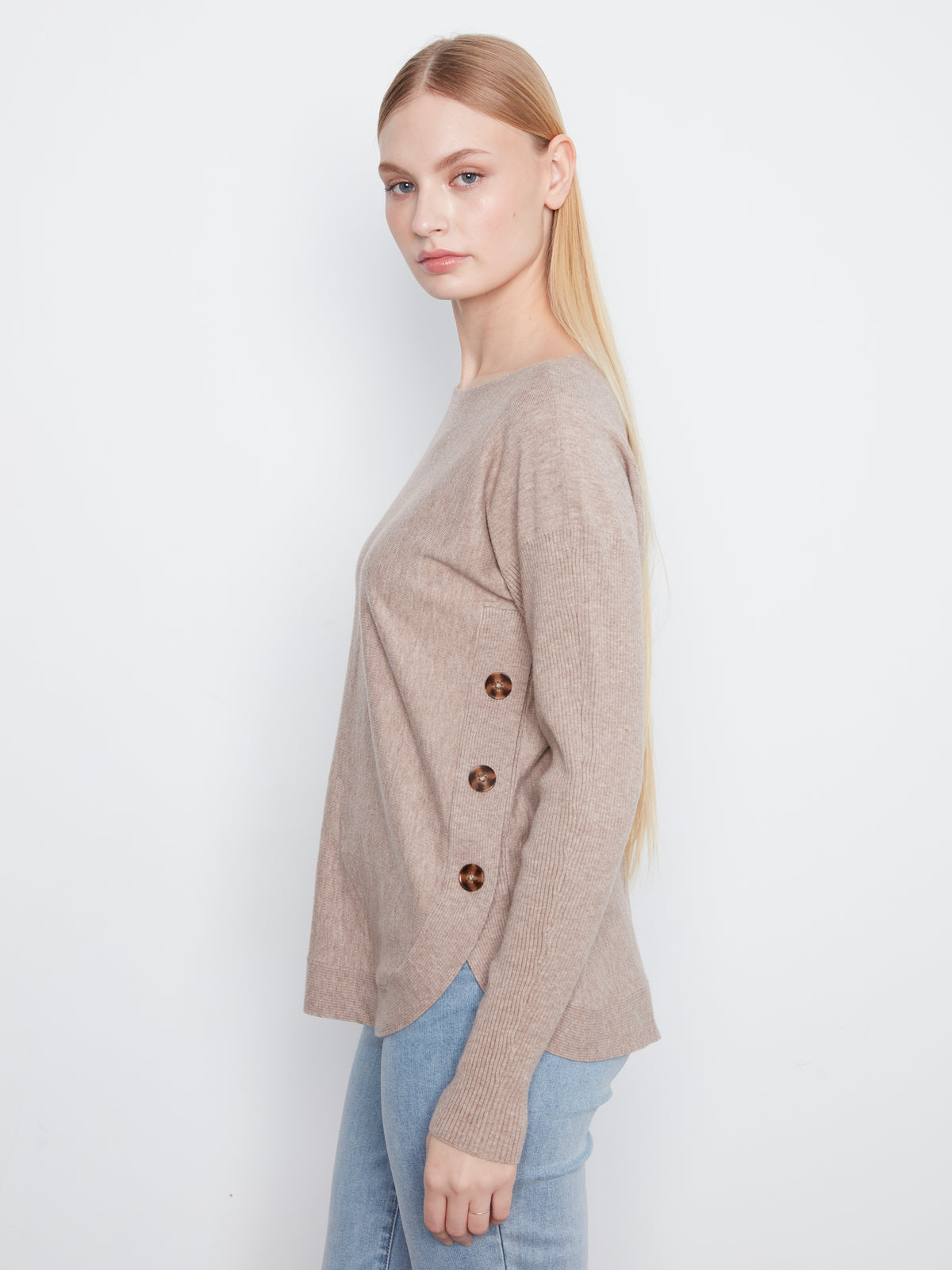 CB Boatneck Sweater w/Side Btts