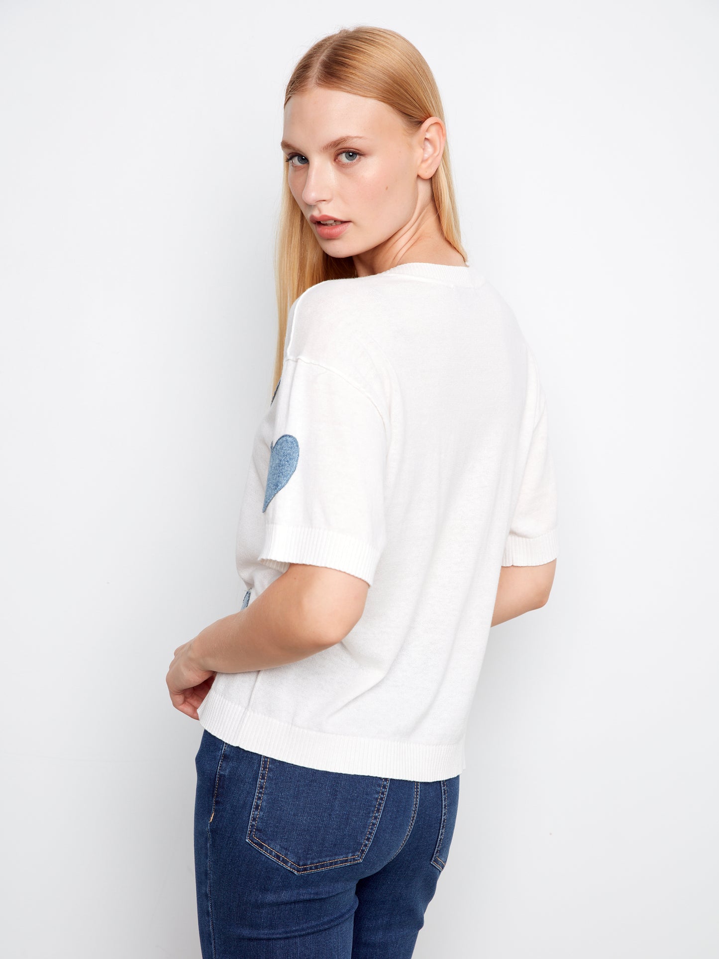 CB Denim Patch S/Slv Sweater