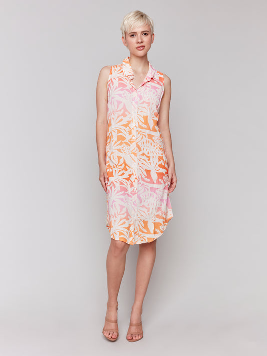 CB Printed Button Front Dress