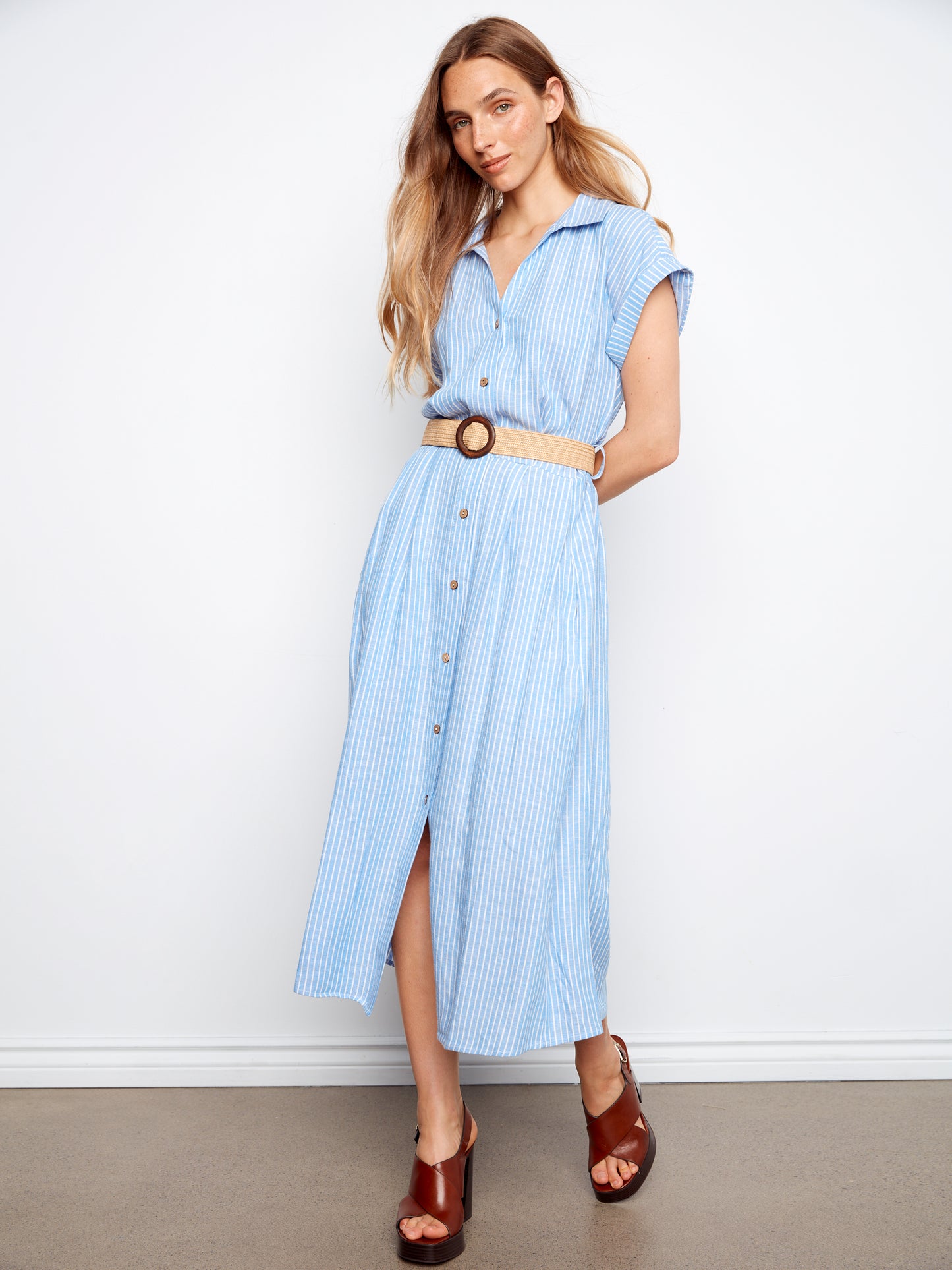 CB Sht Sleeve Button Front Dress