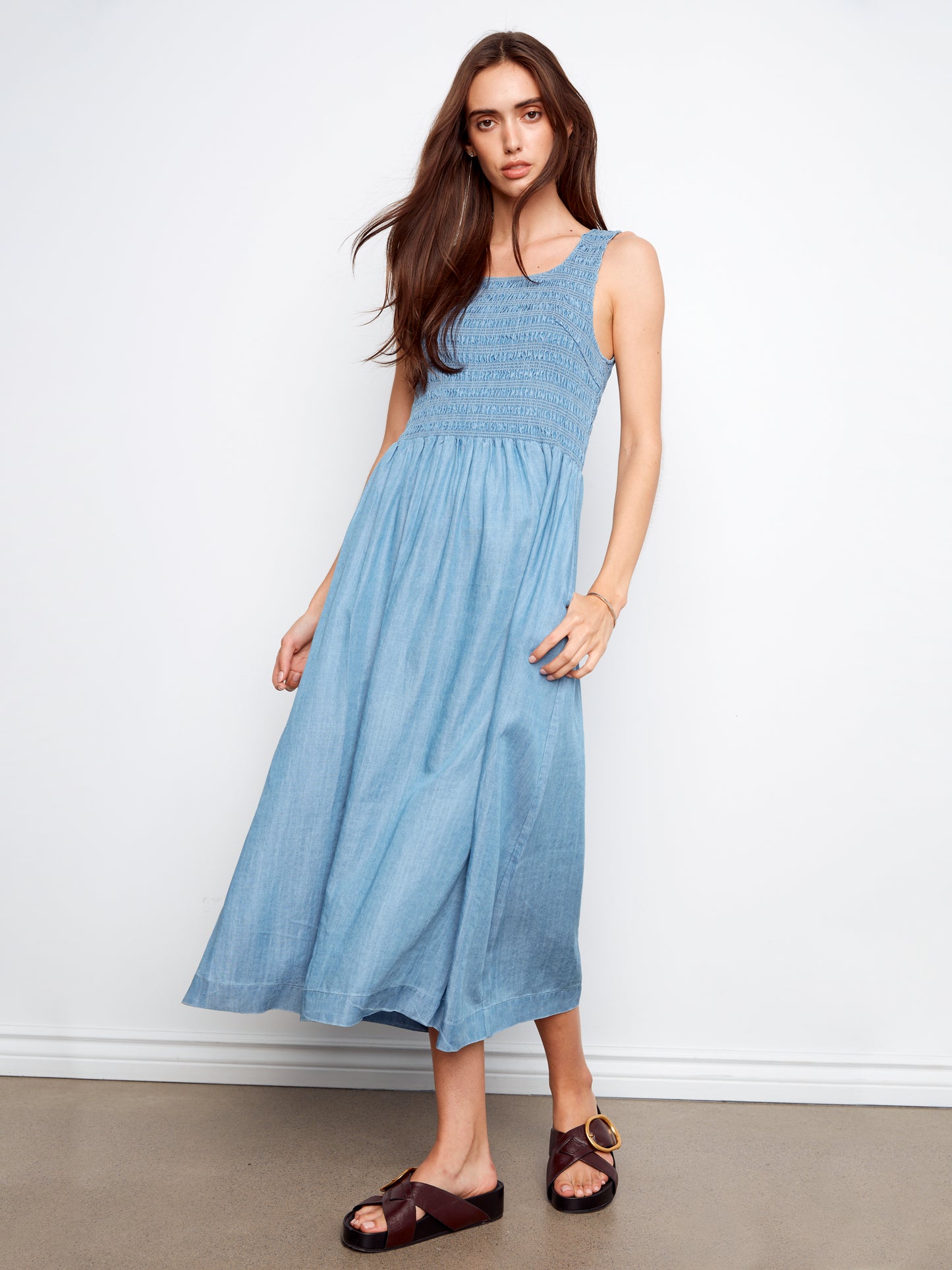 CB Tencel Maxi Dress W/Smocked Bodice