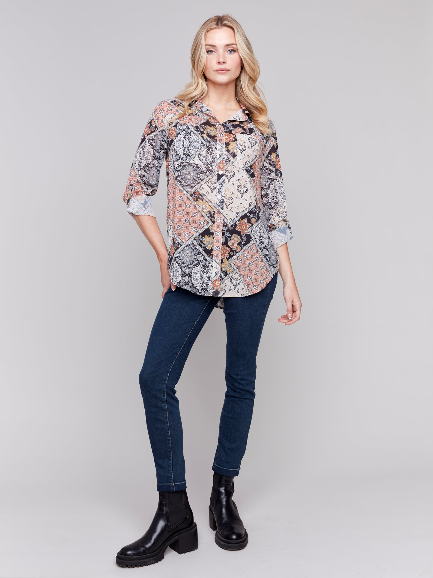 CB Crinkle Georgette Print Blouse