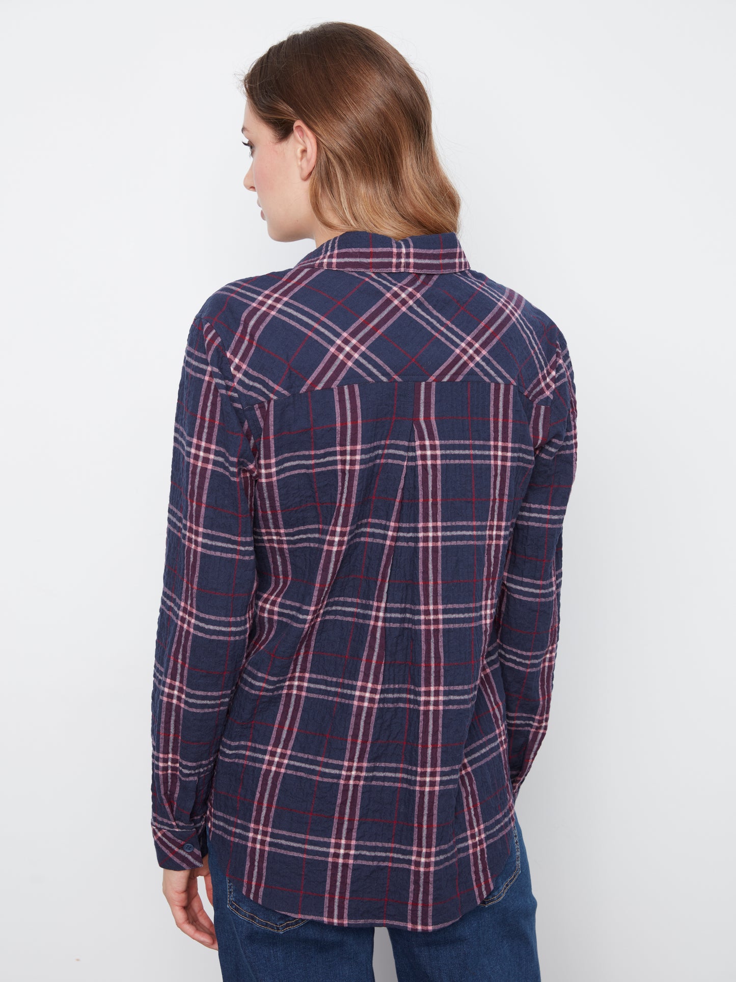 CB Plaid Shirt V Shaped Plack