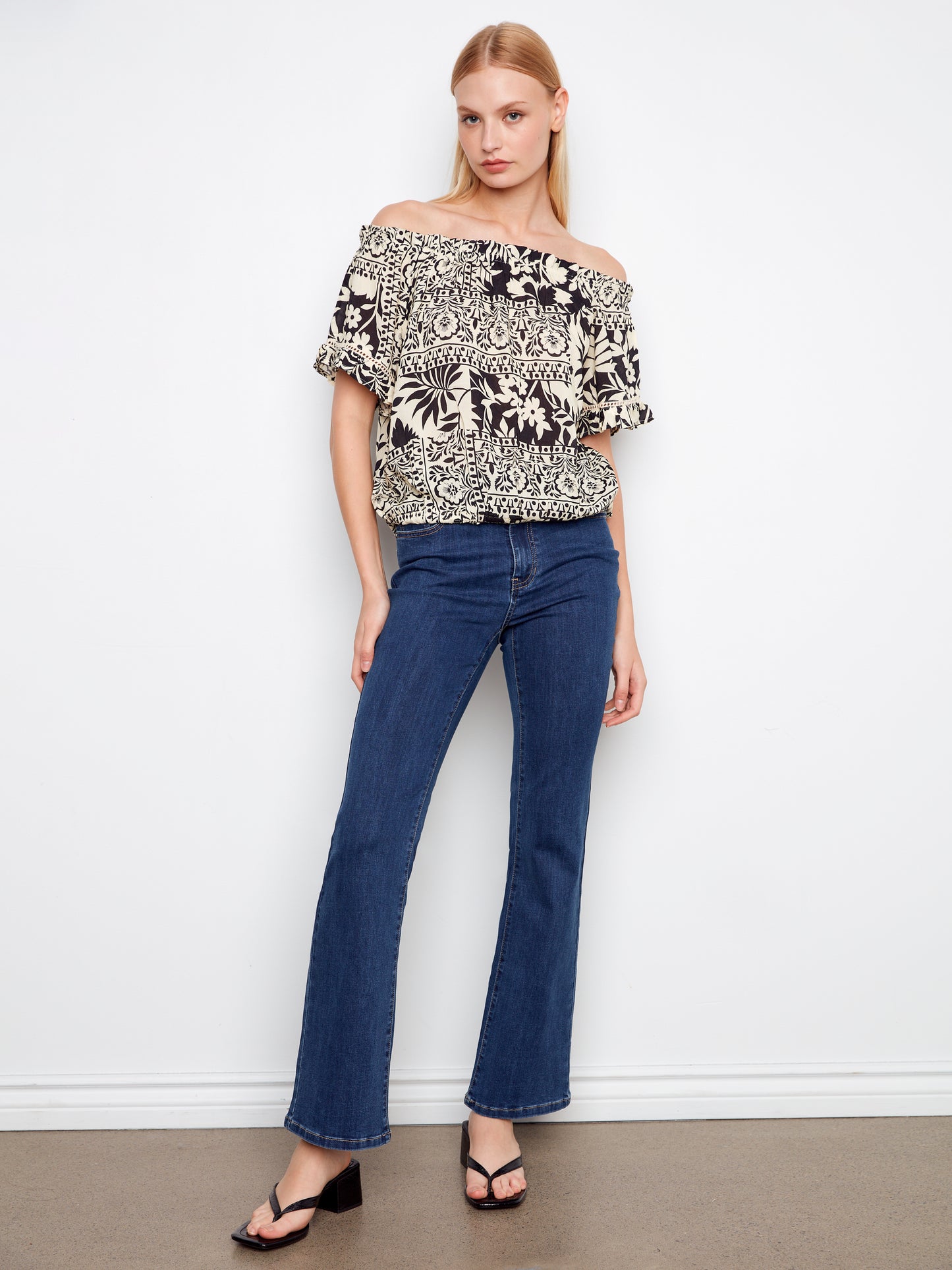 CB Off Shld Top Printed Blouse