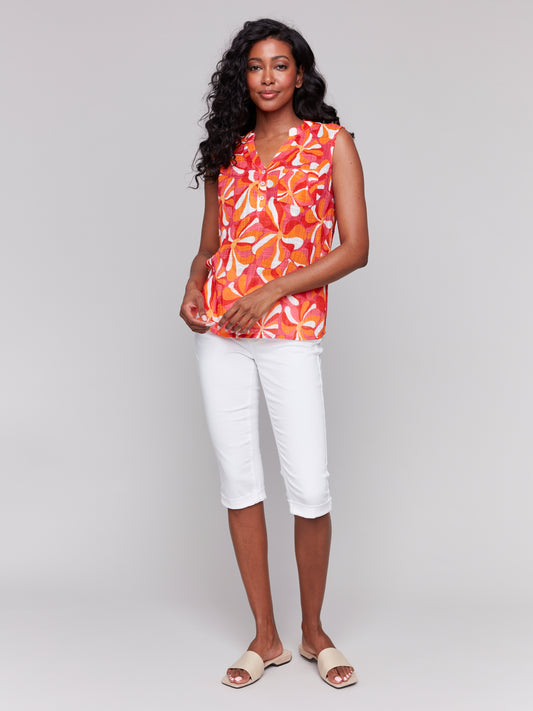 CB Printed Slvless Shirt