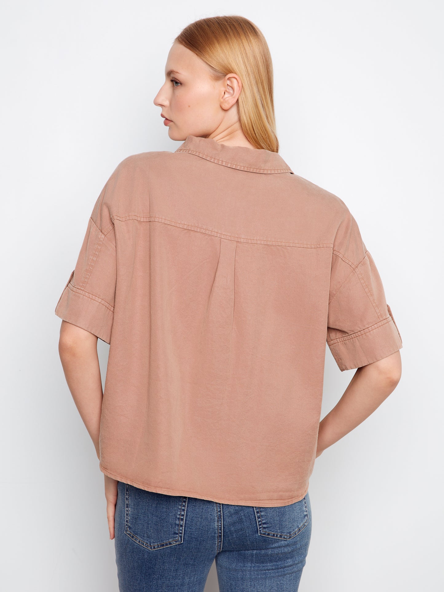 CB Tencel Blouse w/Patch Pockets