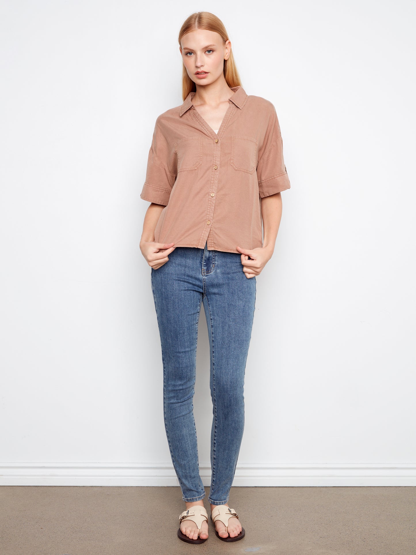 CB Tencel Blouse w/Patch Pocket