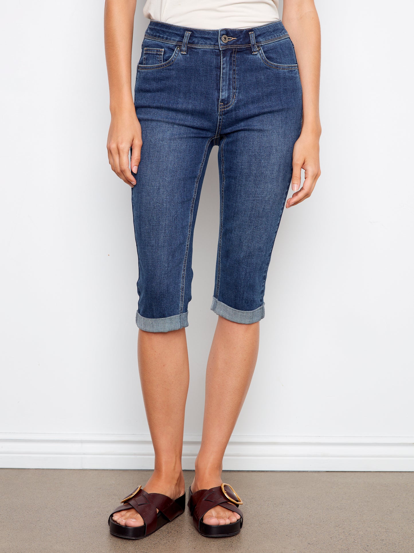CB Denim Capri W/Cuffed Hem