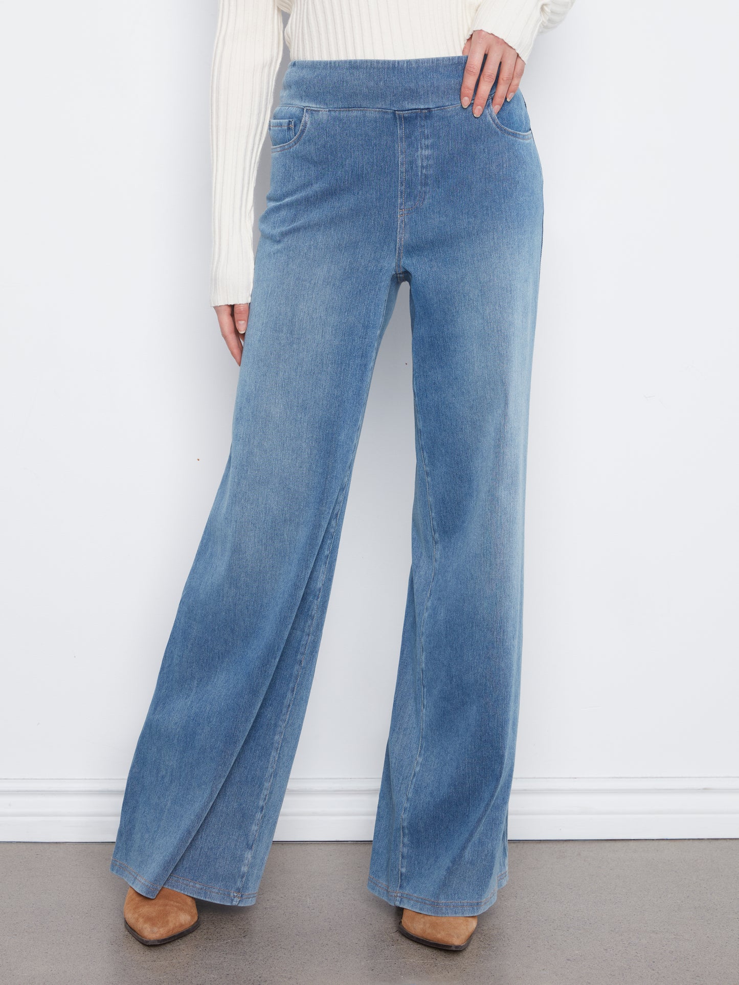 CB Knit Denim Wide Leg Jean