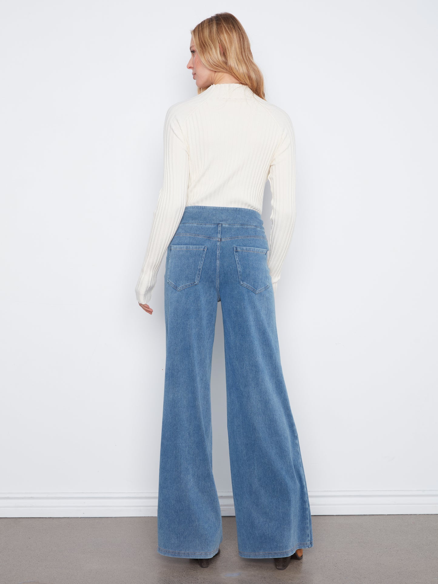 CB Knit Denim Wide Leg Jean