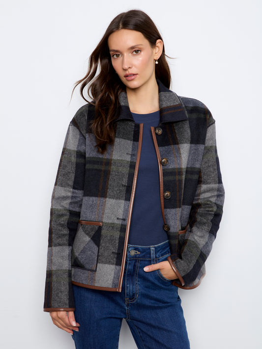 CB Rev. Plaid Jacket W/Leather
