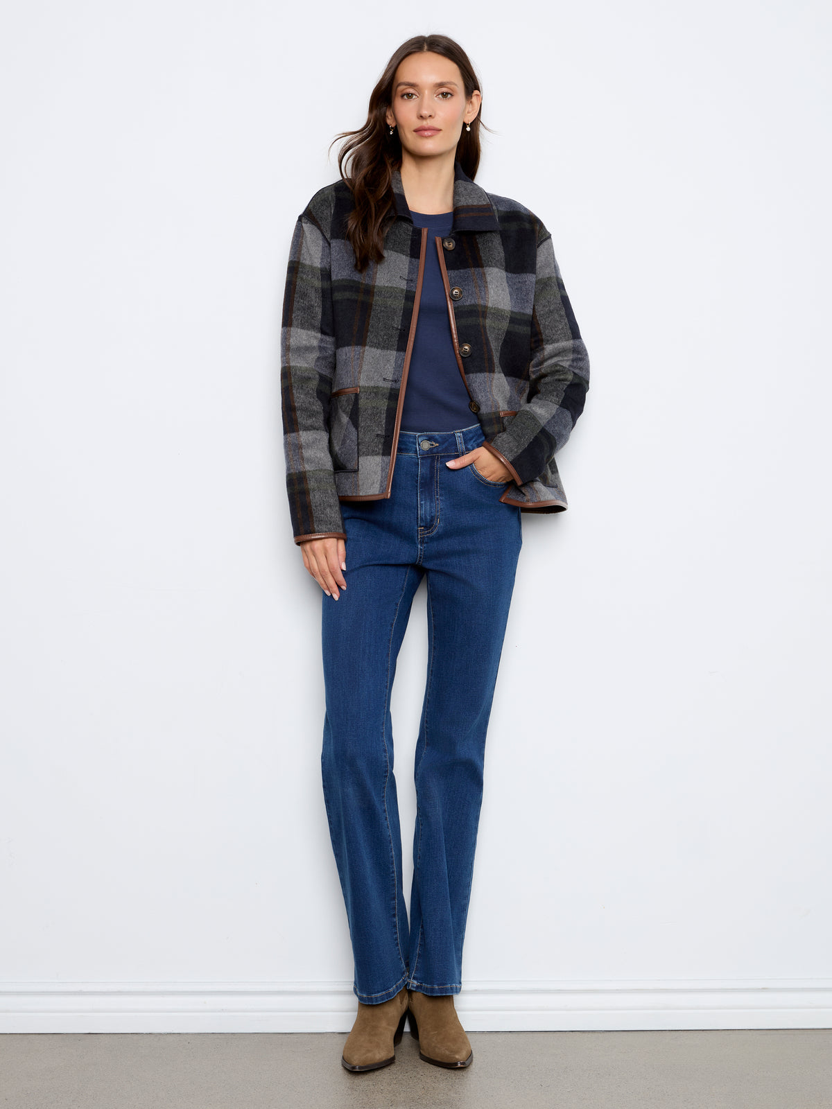 CB Rev. Plaid Jacket W/Leather