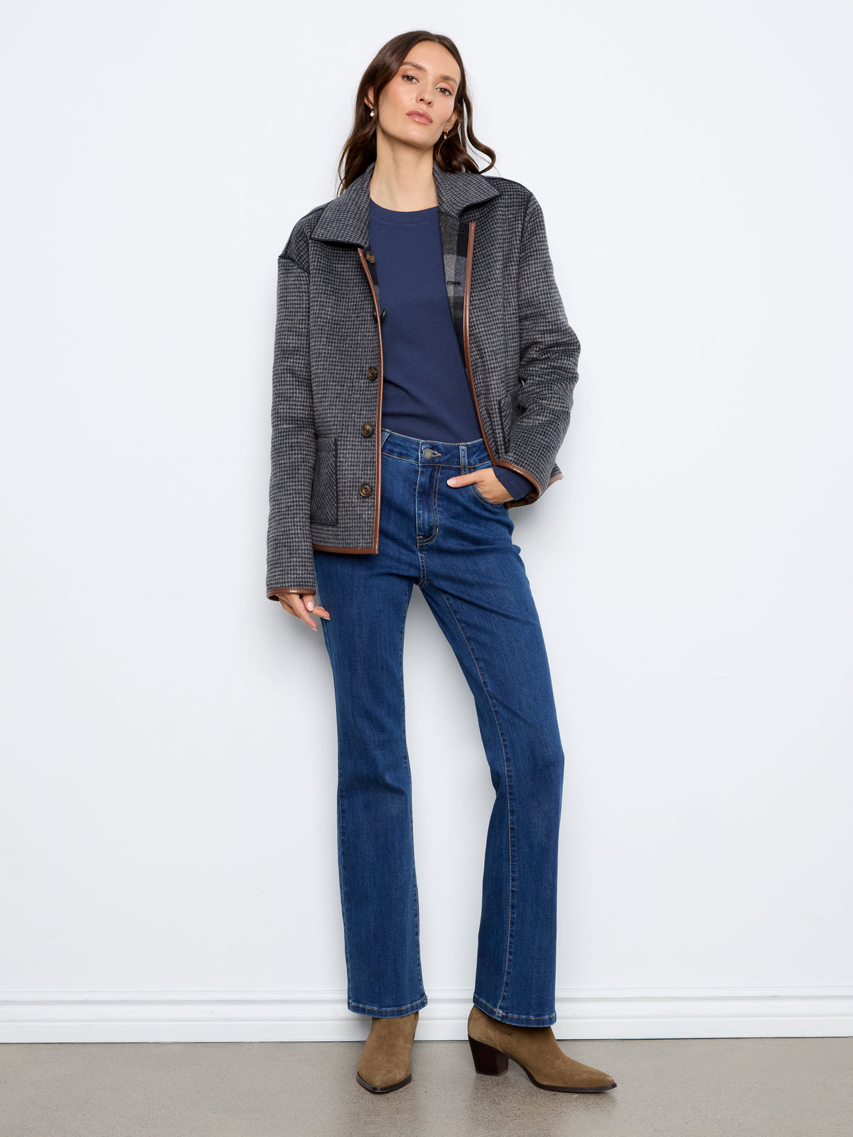 CB Rev. Plaid Jacket W/Leather