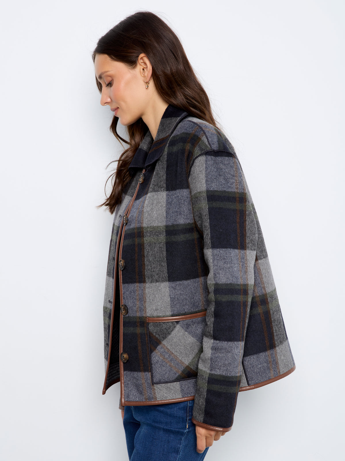 CB Rev. Plaid Jacket W/Leather