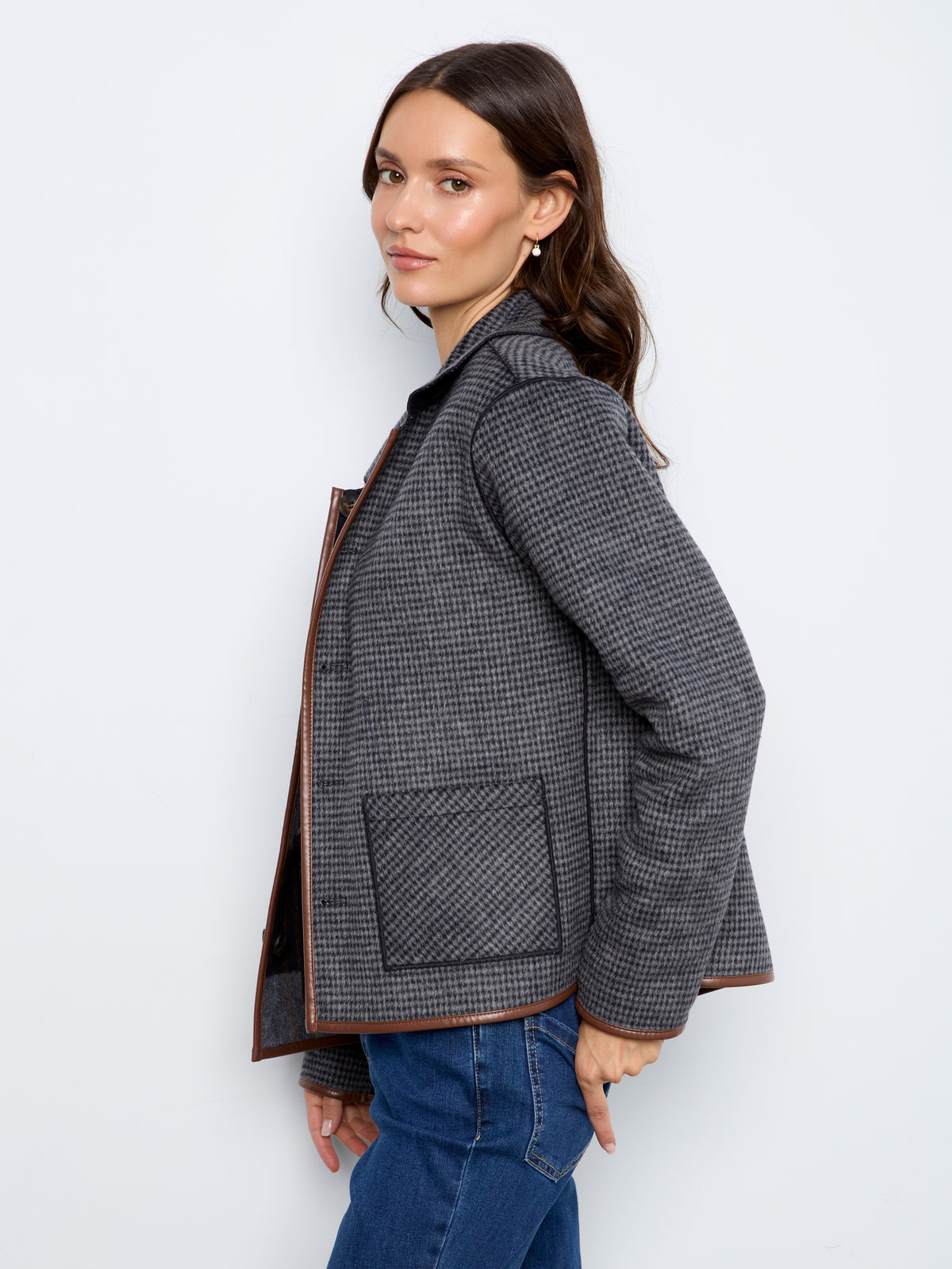 CB Rev. Plaid Jacket W/Leather